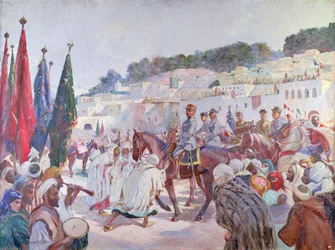 Ingang van Generaal Pomeyran in Ouezzan of Meknes, Marokko